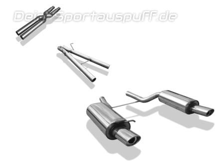 Fox Edelstahl Duplex Racing-Komplettanlage ab Kat. VW Passat 3B 3BG 4-Motion 115x85mm oval eingerollt abgeschrägt mit Absorber