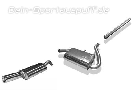 Fox Edelstahl Racing-Komplettanlage ab Kat. VW Corrado G60 1x90mm rund eingerollt gerade mit Absorber