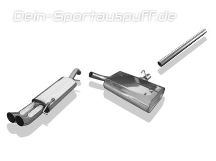 Fox Edelstahl Racing-Komplettanlage ab Kat. VW Corrado 2.0l 16V 2x76mm DTM rund scharf gerade