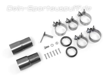 Fox Edelstahl Duplex Racing-Komplettanlage ab Kat. VW Eos 1.4l TSI 2x80mm rund eingerollt gerade mit Absorber