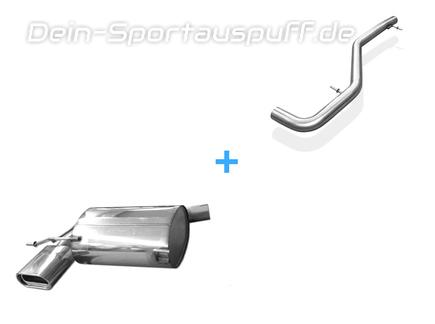Fox Edelstahl Sportauspuff-Komplettanlage ab Kat VW Tiguan Typ 5N TDI 4motion 160x80mm flachoval eingerollt abgeschrägt mit Absorber