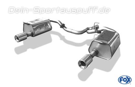 Fox Edelstahl Duplex Sportauspuff Mazda 6 I Limousine/Kombi Typ GG GY inkl. Y-Rohr je 90mm rund eingerollt gerade mit Absorber