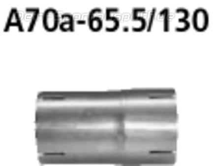 Bastuck Edelstahl Auspuff-Adapter 70,5mm Innen auf 65,5mm Innen Länge 130mm