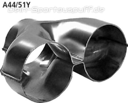 Bastuck Edelstahl Y-Stück matt zum Anschweißen für Ø 44 od. Ø 51mm