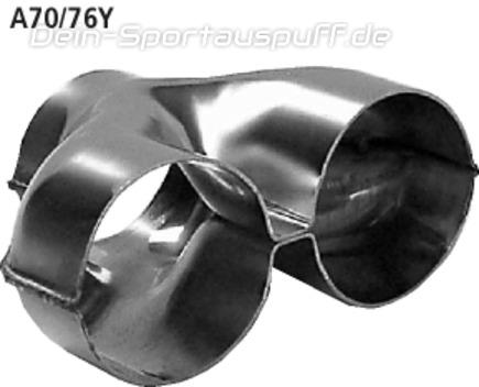 Bastuck Edelstahl Y-Stück matt zum Anschweißen für Ø 70 od. Ø 76mm