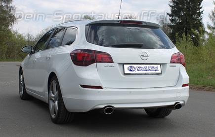 Fox Edelstahl Duplex Racing-Komplettanlage ab Kat. Opel Astra J Sports Tourer 115x85mm oval eingerollt abgeschrägt