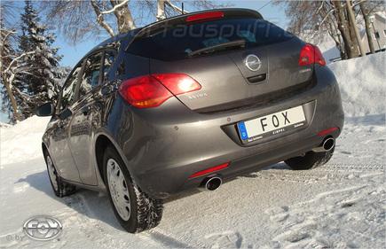Fox Edelstahl Duplex Sportauspuff Opel Astra J Limousine 115x85mm oval eingerollt abgeschrägt