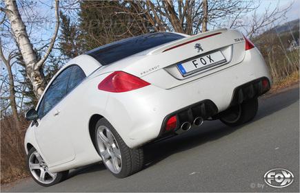 Fox Edelstahl Sportauspuff Peugeot 308 CC 2x 106x71mm oval eingerollt abgeschrägt