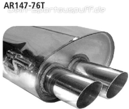 Bastuck Edelstahl Sportauspuff Alfa Romeo 147 2x76mm rund scharf abgeschrägt ohne Absorber