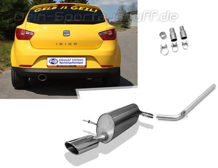 Fox Edelstahl Racinganlage ab Kat Seat Ibiza 4 Typ 6J ab 2008 115x85mm oval eingerollt abgeschrägt