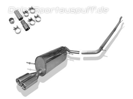 Fox Edelstahl Racing-Komplettanlage ab Kat Skoda Fabia RS 5J Schrägheck 2x76mm rund eingerollt gerade mit Absorber