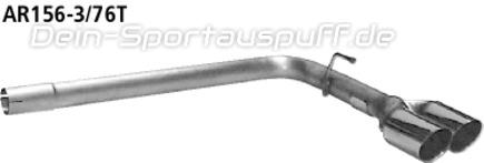 Bastuck Edelstahl Endrohrbogen rechts (für Duplex Anlagen) Alfa Romeo GT 2x76mm rund scharf abgeschrägt ohne Absorber