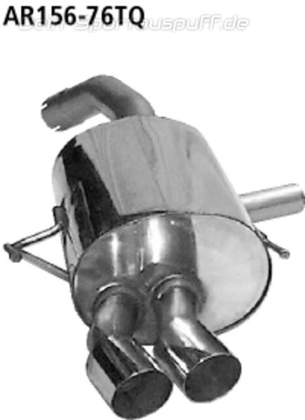 Bastuck Edelstahl Sportauspuff links (für Duplex Anlagen) Alfa Romeo GT 3.2l 2x76mm rund scharf abgeschrägt ohne Absorber