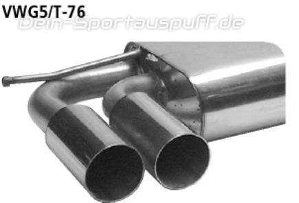 Bastuck Edelstahl Sportauspuff Audi A3 8P 3 Türer 4 Zylinder Turbo 2x76mm rund scharf gerade ohne Absorber