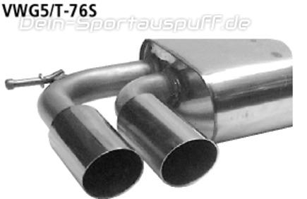 Bastuck Edelstahl Sportauspuff Audi A3 8P 3 Türer 4 Zylinder Turbo 2x76mm rund scharf abgeschrägt ohne Absorber