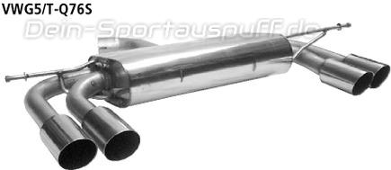 Bastuck Edelstahl Duplex Sportauspuff Audi A3 8P 3 Türer 4 Zylinder Turbo je 2x76mm rund scharf abgeschrägt ohne Absorber