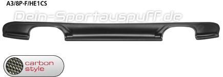 Bastuck Heckschürzeneinsatz Carbon-Optik für Doppel-Endrohre Audi A3 8P 3 Türer 4 Zylinder Turbo