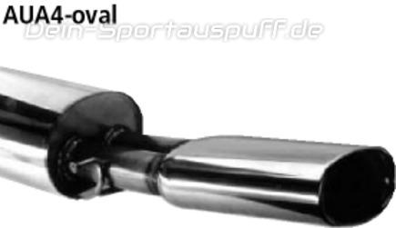 Bastuck Edelstahl Sportauspuff Audi A4 B5 Limousine u. Avant 153x95mm oval eingerollt gerade mit Absorber
