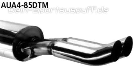 Bastuck Edelstahl Sportauspuff Audi A4 B5 Limousine u. Avant 2x85mm DTM rund scharf gerade ohne Absorber