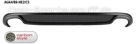 Bastuck Heckschürzeneinsatz Carbon-Optik für Doppel-Endrohre Audi A4 B8 S-Line 4 Zyl. Diesel