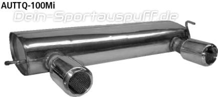 Bastuck Edelstahl Duplex Sportauspuff Audi TT 8N Quattro inkl. 3.2l V6 je 100mm Audi TT Design gerade mit Absorber