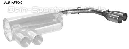 Bastuck Edelstahl Endrohrbogen rechts (für Duplex Anlagen) BMW 1er E82 125i 2x85mm rund scharf gerade ohne Absorber