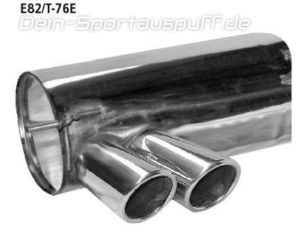 Bastuck Edelstahl Sportauspuff BMW 1er E82 135i 2x76mm rund eingerollt abgeschrägt ohne Absorber