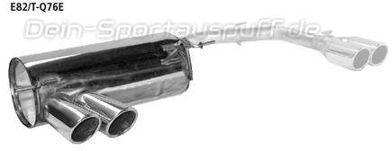 Bastuck Edelstahl Sportauspuff links (für Duplex Anlagen) BMW 1er E82 135i 2x76mm rund eingerollt abgeschrägt ohne Absorber