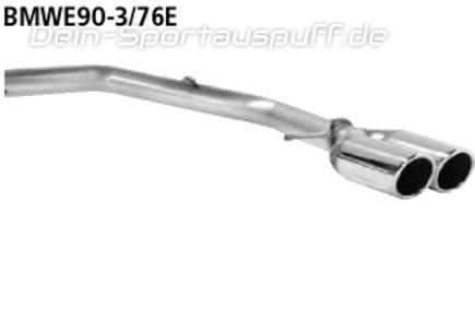 Bastuck Edelstahl Endrohrbogen rechts (für Duplex Anlagen) BMW 3er E90 E91 Limo+Touring 325d 330d 2x76mm rund eingerollt abgeschrägt ohne Absorber