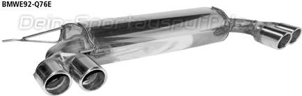 Bastuck Edelstahl Duplex Sportauspuff BMW 3er E90 E91 Limo+Touring 335i 335d je 2x76mm rund eingerollt abgeschrägt ohne Absorber
