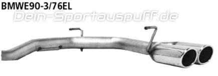 Bastuck Edelstahl Endrohrbogen rechts (für Duplex Anlagen) BMW 3er E92 E93 Coupe Cabrio 316d-320d 2x76mm rund eingerollt abgeschrägt ohne Absorber