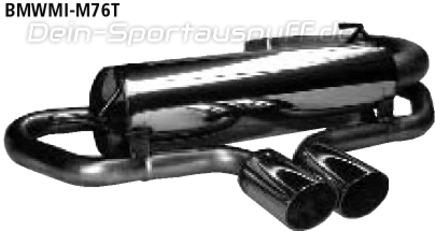 Bastuck Edelstahl Sportauspuff Mittig MINI R50 ab Bj.01 2x76mm rund scharf abgeschrägt ohne Absorber