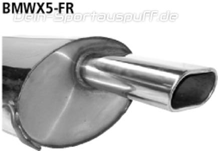 Bastuck Edelstahl Sportauspuff rechts (für Duplex Anlagen) BMW X5 E53 Diesel 135x75mm flachoval eingerollt abgeschrägt ohne Absorber