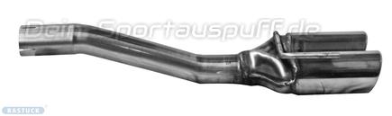 Bastuck Edelstahl Endrohrbogen rechts (für Duplex Anlagen) Chevrolet Cruze Diesel 2x76mm rund eingerollt abgeschrägt ohne Absorber