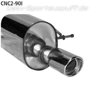Bastuck Edelstahl Sportauspuff Citroen C2 90mm rund eingerollt abgeschrägt mit Absorber