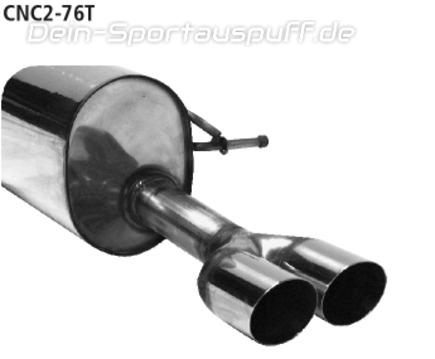 Bastuck Edelstahl Sportauspuff Citroen C2 2x76mm rund scharf abgeschrägt ohne Absorber