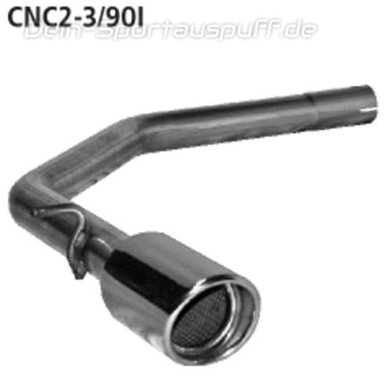 Bastuck Edelstahl Endrohrboden links (für Duplex Anlagen) Citroen C2 90mm rund eingerollt abgeschrägt mit Absorber
