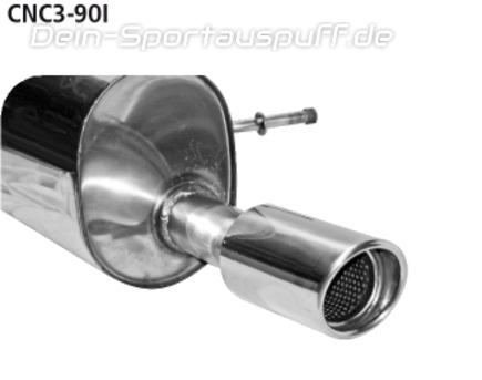 Bastuck Edelstahl Sportauspuff Citroen C3 u. DS3 Benziner 90mm rund eingerollt abgeschrägt mit Absorber