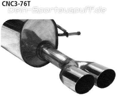 Bastuck Edelstahl Sportauspuff Citroen C3 u. DS3 Benziner 2x76mm rund scharf abgeschrägt ohne Absorber
