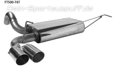 Bastuck Edelstahl Sportauspuff Fiat 500 2x76mm rund scharf abgeschrägt ohne Absorber