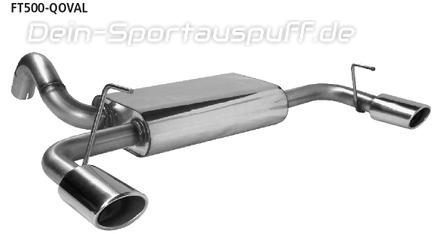Bastuck Edelstahl Duplex Sportauspuff Fiat 500 je 110x70mm oval eingerollt abgeschrägt ohne Absorber
