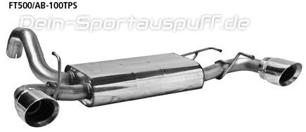 Bastuck Edelstahl Duplex Sportauspuff Fiat 500 Abarth je 100mm rund scharf abgeschrägt ohne Absorber