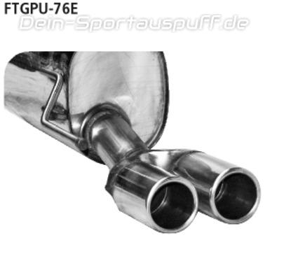 Bastuck Edelstahl Sportauspuff Fiat Grande Punto außer Evo 2x76mm rund eingerollt abgeschrägt ohne Absorber