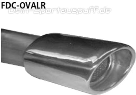 Bastuck Edelstahl Sportauspuff rechts (für Duplex Anlagen) Ford Cougar 6 Zylinder 120x80mm oval eingerollt gerade mit Absorber