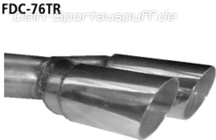 Bastuck Edelstahl Sportauspuff rechts (für Duplex Anlagen) Ford Cougar 4 Zylinder 2x76mm rund scharf abgeschrägt ohne Absorber