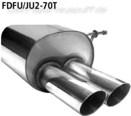 Bastuck Edelstahl Sportauspuff Ford Fusion JU2 2x70mm rund scharf abgeschrägt ohne Absorber