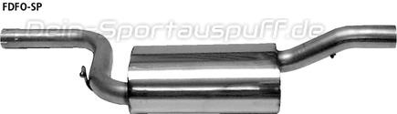 Bastuck Edelstahl Mittelschalldämpfer Super Sport Ford Focus 1 Schrägheck 1.4l u. 1.6l 16V Zetec