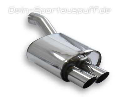 Bastuck Edelstahl Sportauspuff Ford Focus 1 Schrägheck ST 170 2x76mm rund scharf abgeschrägt ohne Absorber