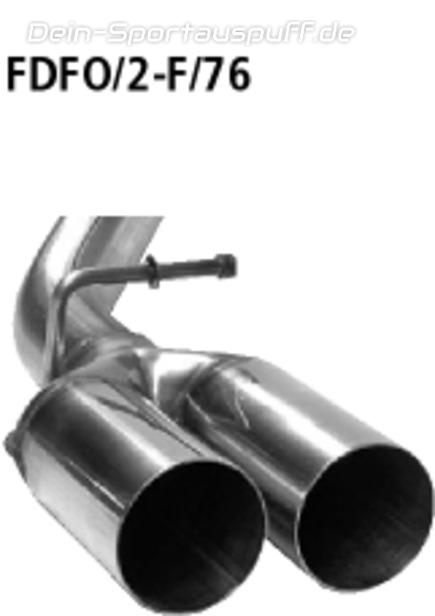 Bastuck Edelstahl Endrohrbogen Ford Focus 2 Facelift ab Bj.07 2x76mm rund scharf gerade ohne Absorber