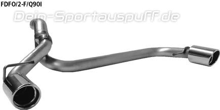 Bastuck Edelstahl Duplex Endrohrgeweih Ford Focus 2 Facelift ab Bj.07 je 90mm rund eingerollt abgeschrägt mit Absorber